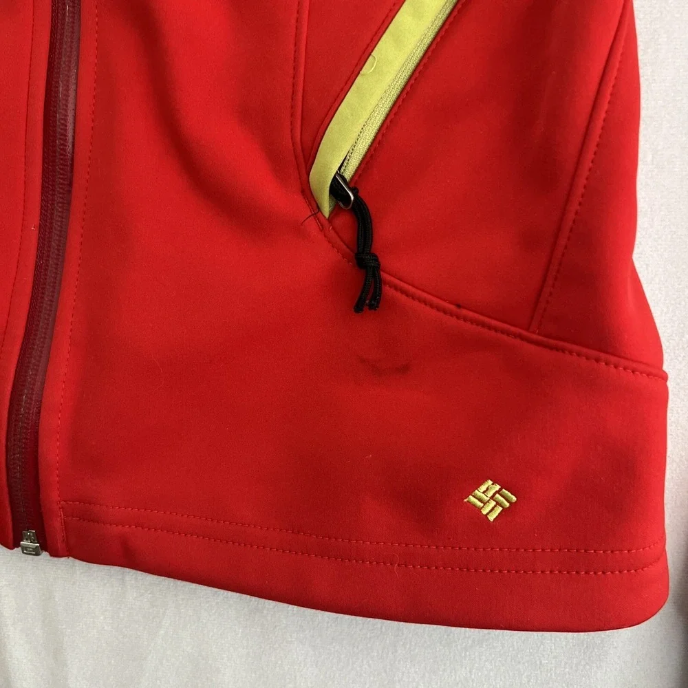 Columbia Jacket Womens Small Omni-Heat Red Hooded Coat‎ Full Zip Outerwear